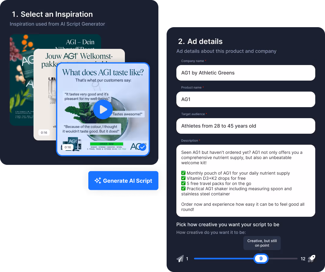 Video script generation tool